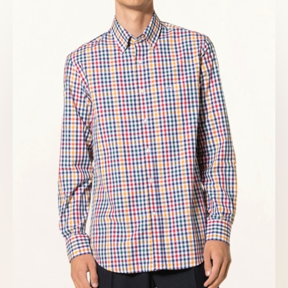Paul & Shark Men’s Cotton Poplin Plaid Shirt Size 42 (XL)